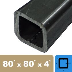 80 x 80 x 4 up to 1000 mm Square tube Steel profile pipe...
