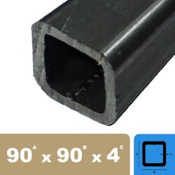90 x 90 x 4 up to 1000 mm Square tube Steel profile pipe...