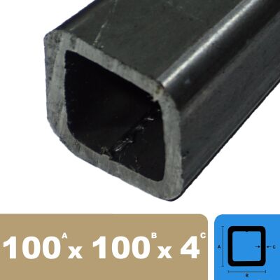 100 x 100 x 4 fino a 1000 mm Tubo quadrato Tubo profilato in acciaio