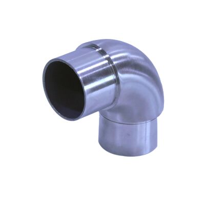 Stainless Steel Corner Fitting Pipe Connector Bent 90 Degree Version AISI 304 for round tube 33,7 mm