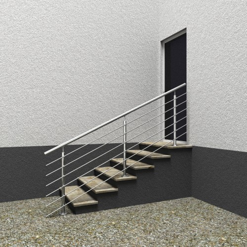 Freistehender Treppenhandlauf aus Edelstahl mit keine bis zu 6 Füllstreben